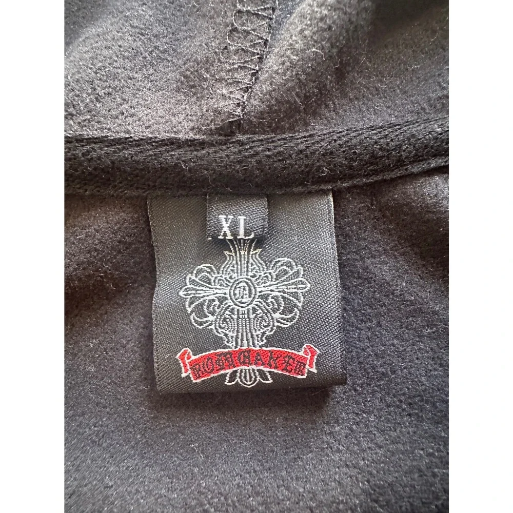 BODYMAKER Men's XL‎ Black Full Zip Hoodie Jacket Shiny Metallic Trim Athletic